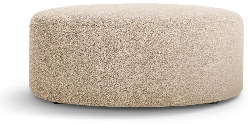 Jasnobrązowy puf z materiału bouclé Dia – Micadoni