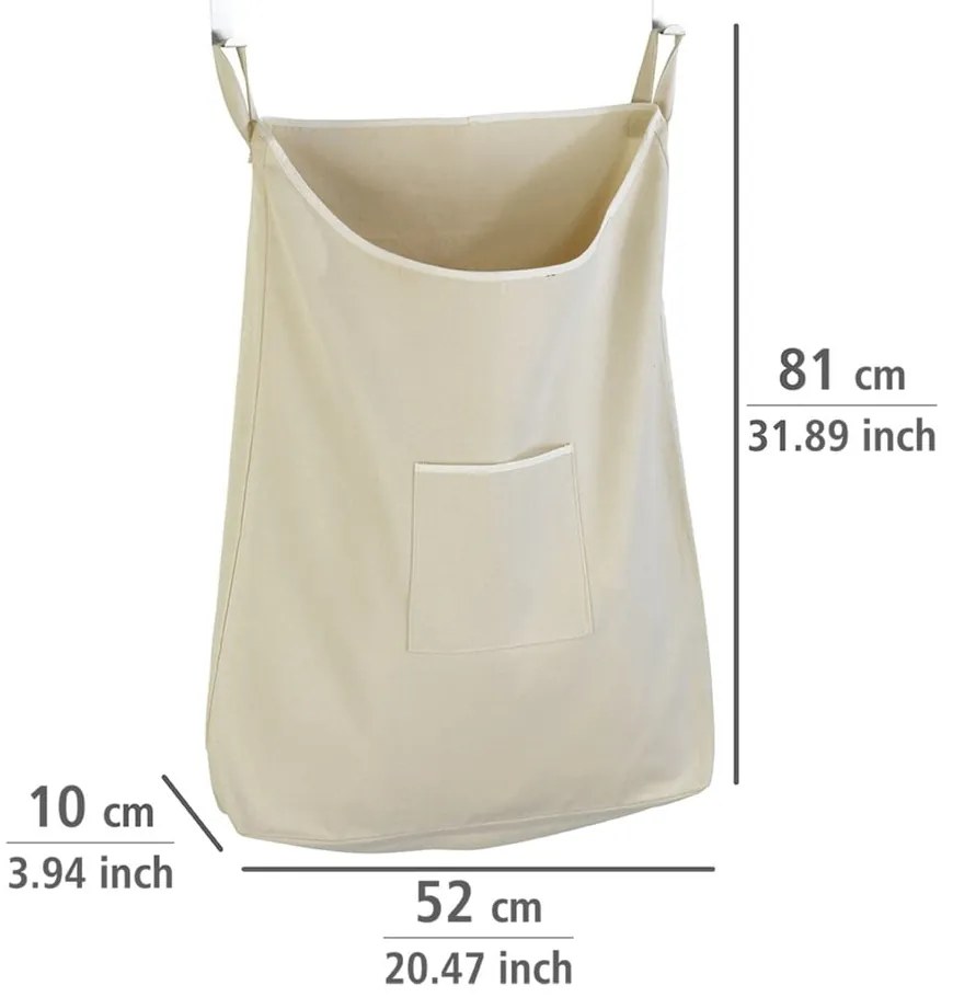 Beżowy wiszący kosz na pranie Wenko Door Laundry, 65 l