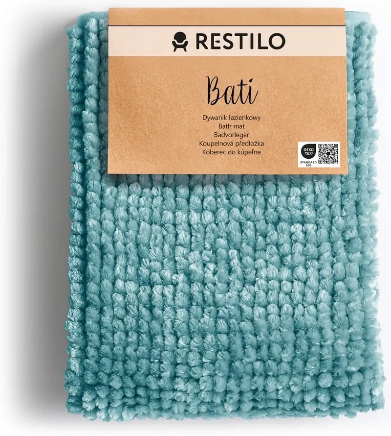 Turkusowy dywanik łazienkowy 70x120 cm Bati – Restilo