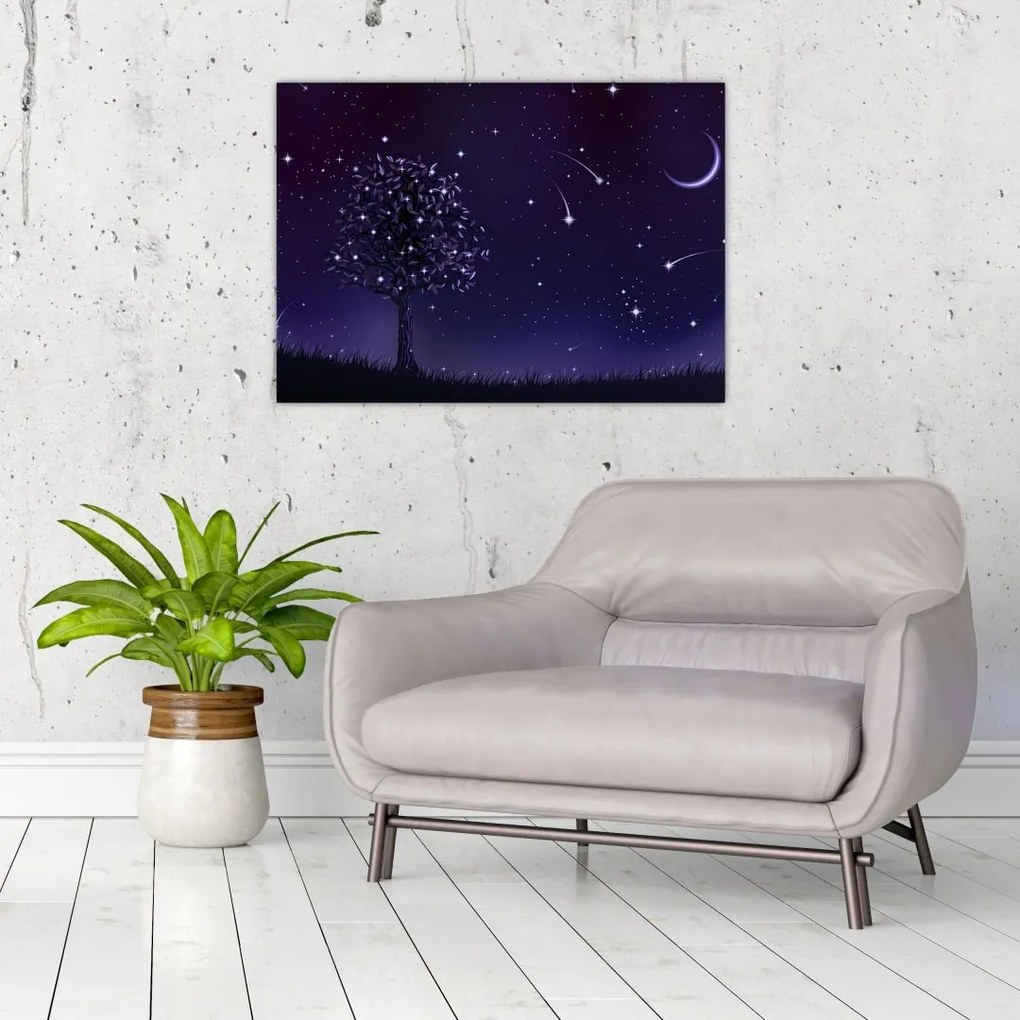 Obraz - Noc uchwycona przez ilustrację (70x50 cm)