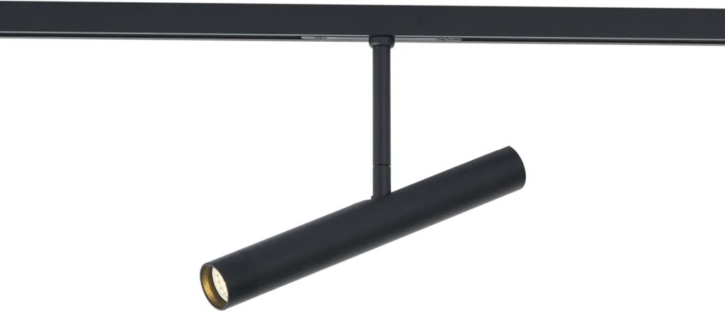 Nowoczesny reflektor czarny do systemu szynowego 1-fazowego - Slimline Avery