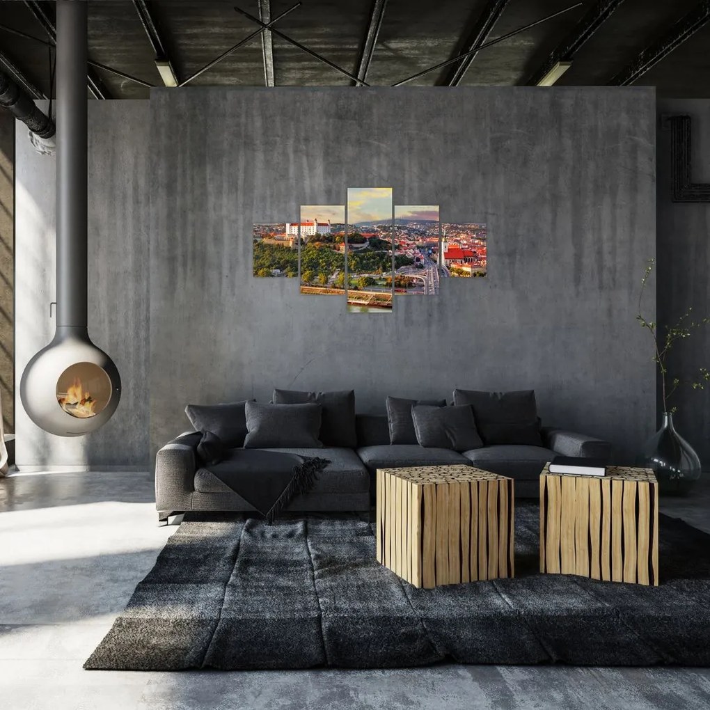 Obraz - Panorama Bratysławy, Słowacja (125x70 cm)