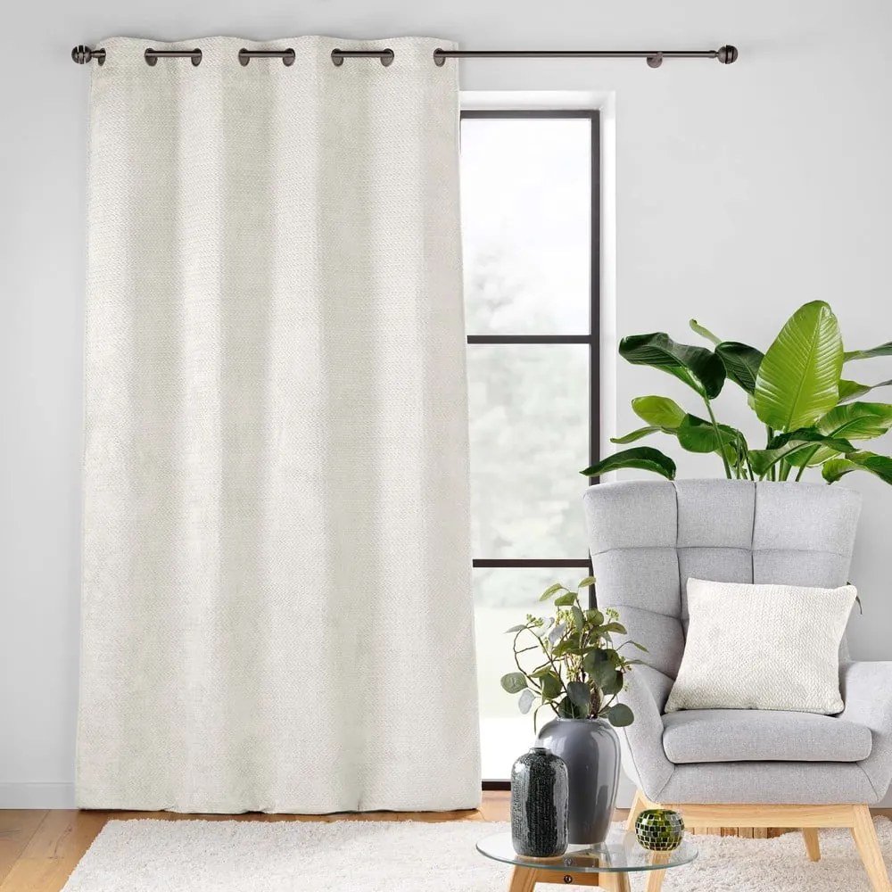Kremowa zasłona z mikfroflaneli 140x240 cm Flanela – douceur d'intérieur