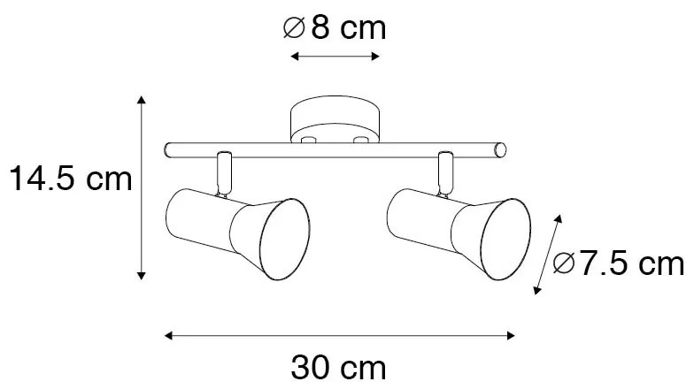 Sufitowy reflektor brązowy obrotowy i pochylany - Karin 2
