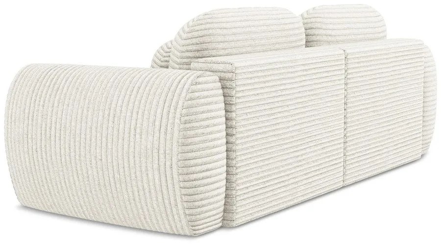 Beżowa sztruksowa rozkładana sofa ze schowkiem 266 cm Kini – Makamii