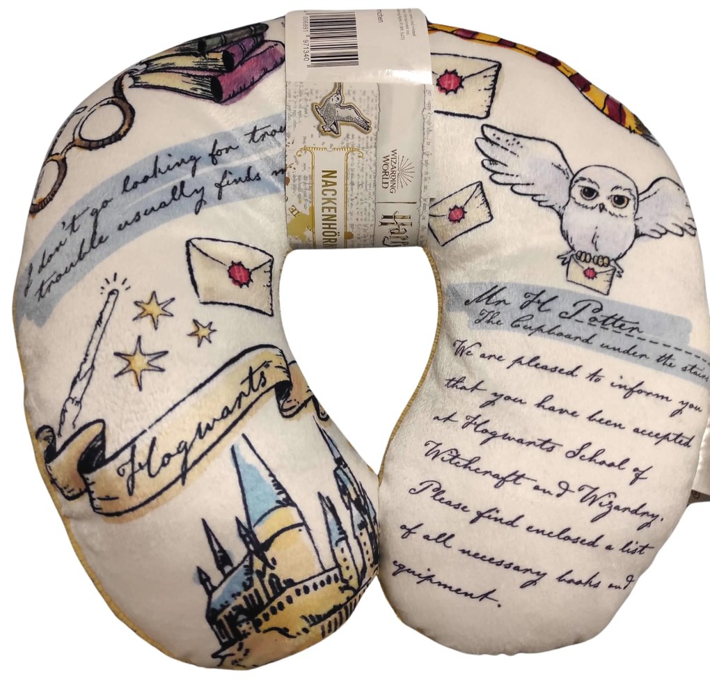 Poduszka podróżna HARRY POTTER LETTER 30x30 cm, beżowy