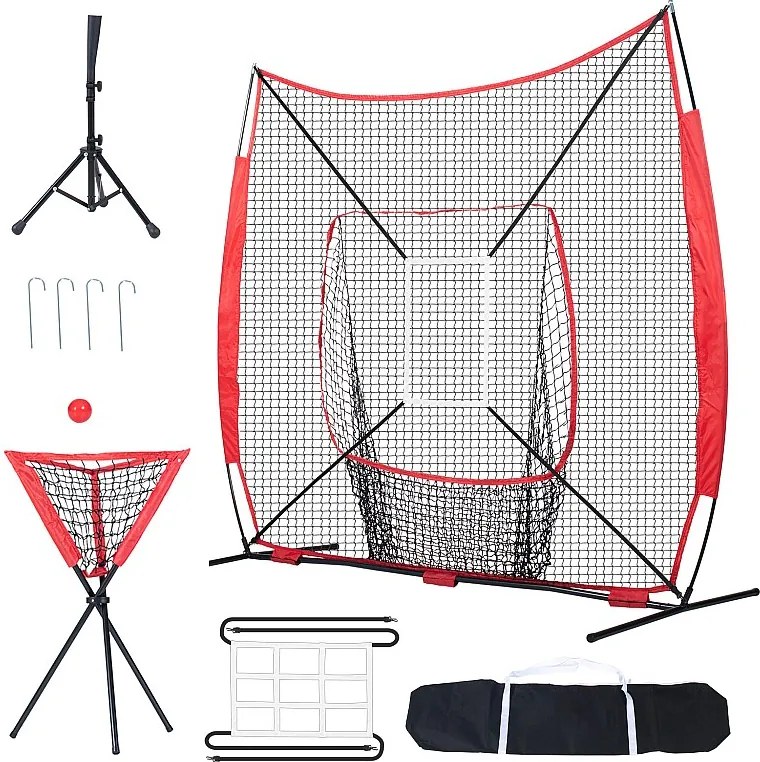 Siatka Treningowa SucceBuy Do Baseballu I Softballu 213x213cm Z Akcesoriami Do Uderzania I Uderzania