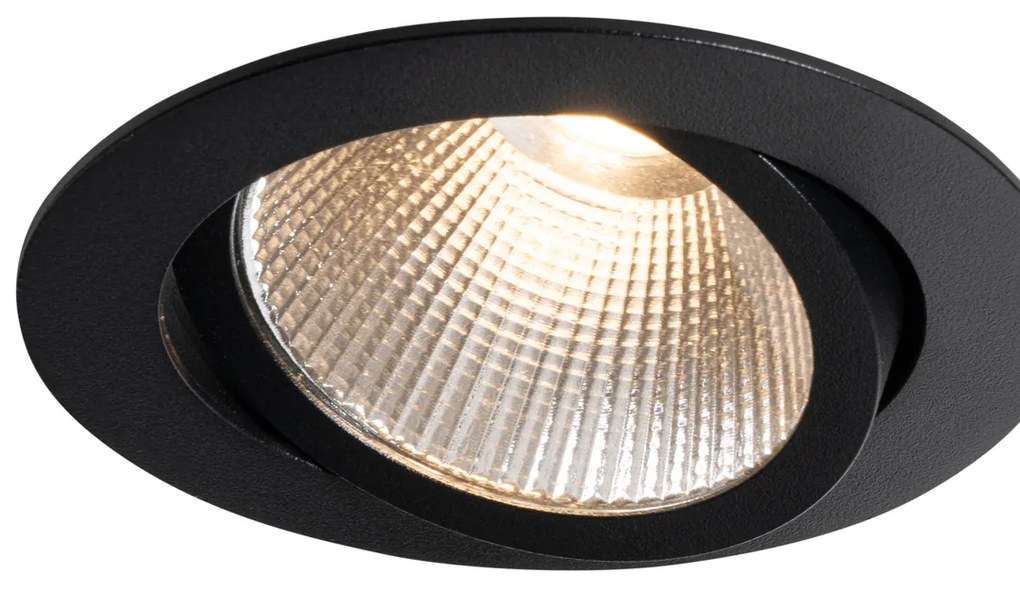 Set van 6 inbouwspots zwart 9,5cm incl. LED 1300 lm dimbaar IP65 - Gaius Nowoczesny Oswietlenie wewnetrzne