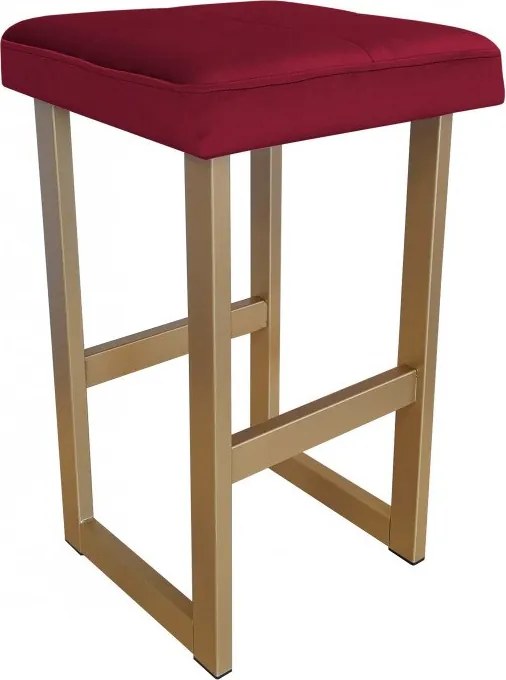 Hoker ALEX krzesło barowe tkanina Welur podstawa metalowa : Kolor Stelaża - Złoty, Kolor tkaniny - VELVET - MG31, Wysokość - 75 cm