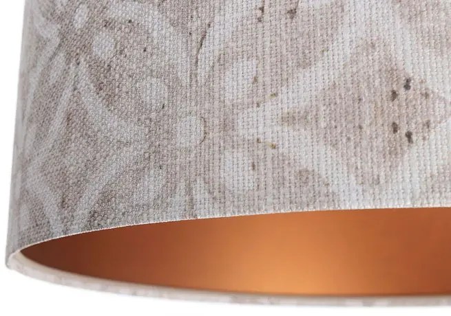 Szaro-miedziana lampa wisząca z wzorami - S363 E6-F27