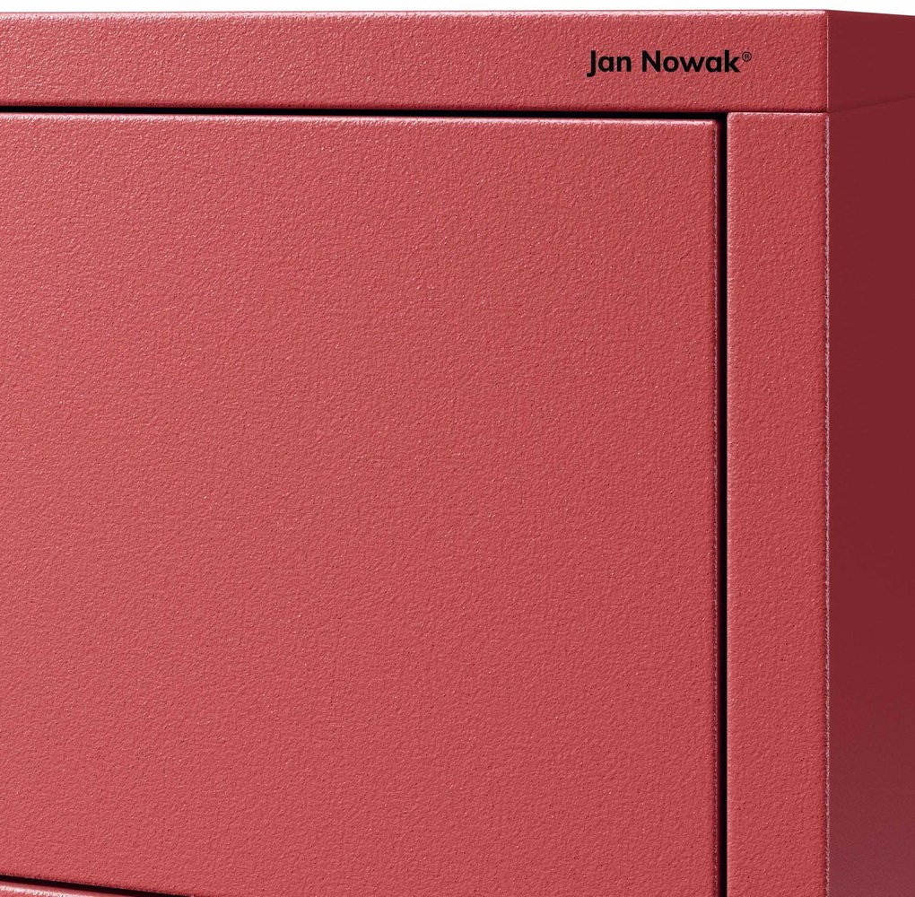 Komoda szafka metalowa czerwona Modern CARLA, 800 x 1015 x 400 mm