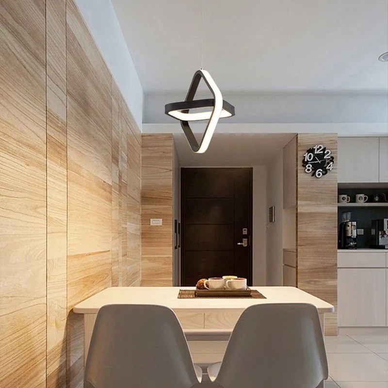Lampa geometryczna LED wisząca sufitowa AT48-1SL-Czarna