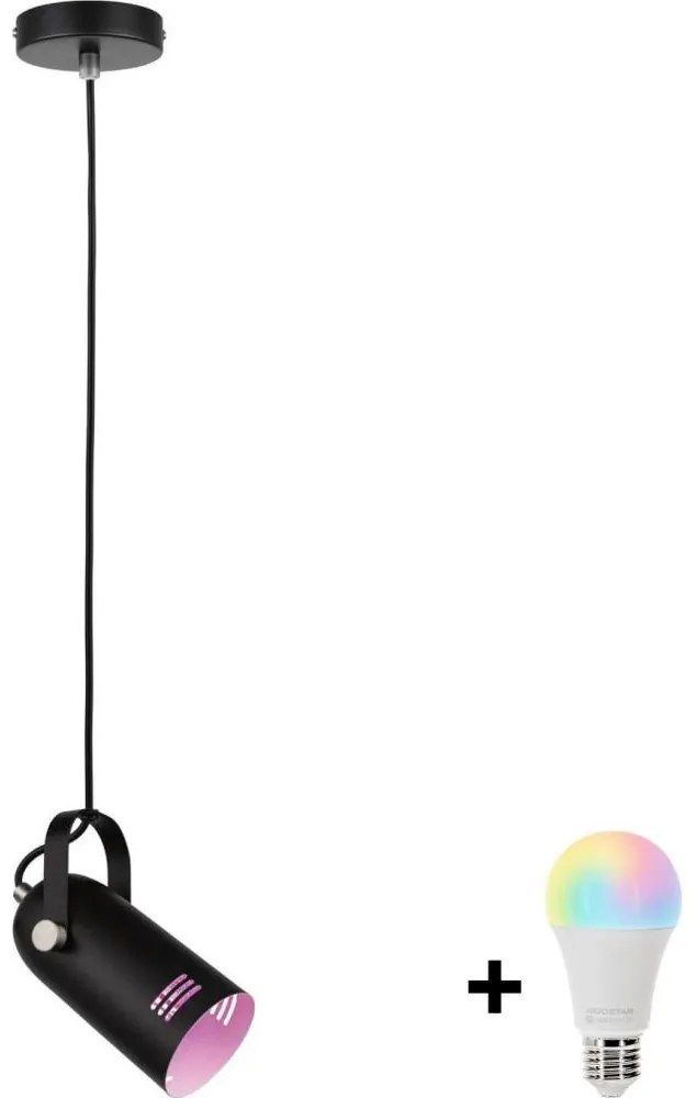 Paulmann 79766 – Lampa wisząca LAVEA LED RGBW 1xE27/9W, 230V, czarna