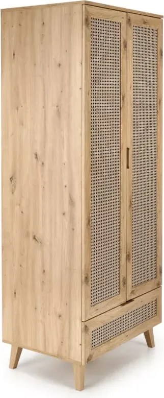 Designerska szafa CALVIRO S-1 w naturalnym odcieniu dąb artisan – idealna do wnętrz w stylu loft, boho i skandynawskim