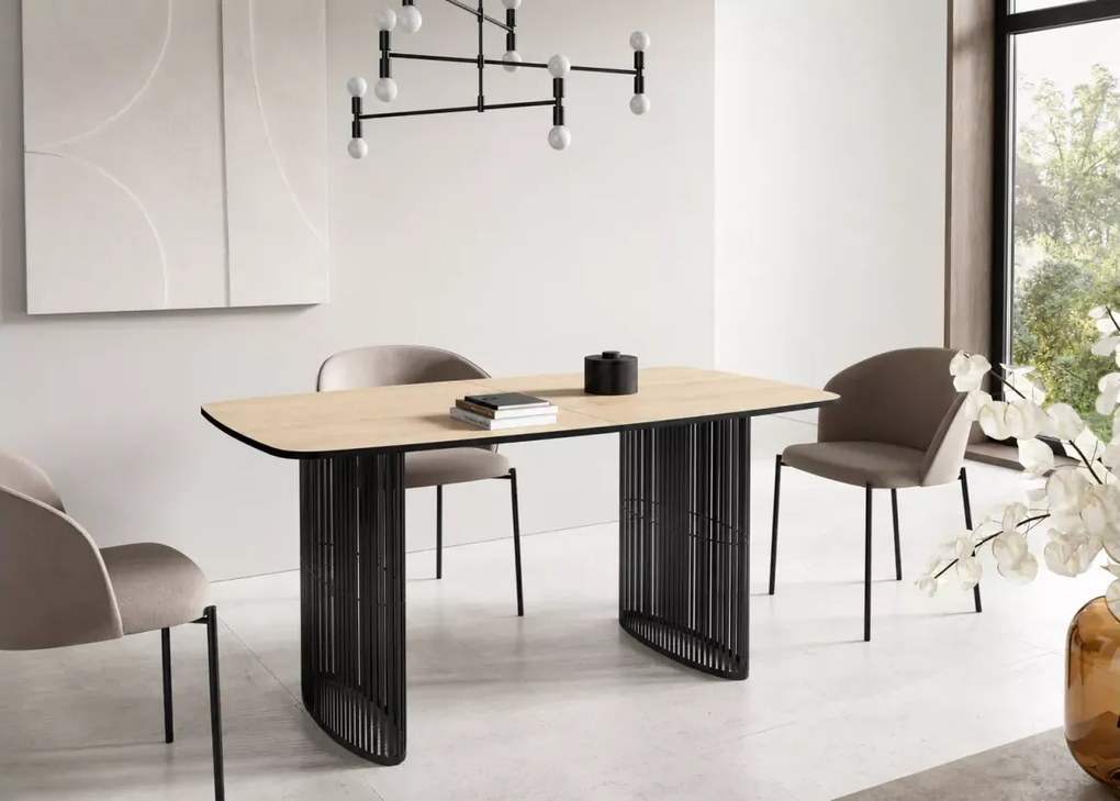 Rozkładany stół Vitoria - nowoczesny stół jadalniany z designerską podstawą z metalu