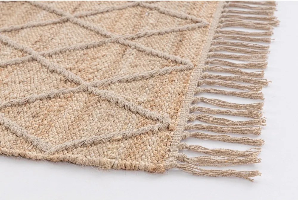 Dywan z juty tkany ręcznie w naturalnym kolorze 60x90 cm Shaila – Bizzotto