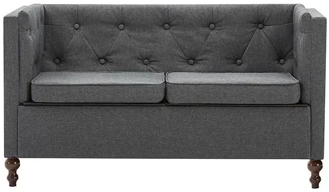 2-osobowa Sofa James 2Q w stylu Chesterfield - ciemnoszara