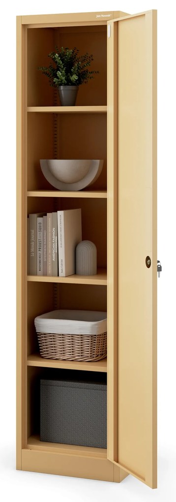 Szafka biurowa na dokumenty ALEX, 450 x 1850 x 400 mm, Fresh Style: beżowa