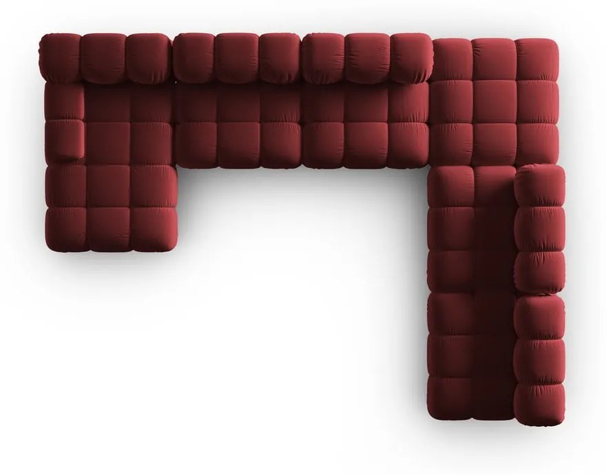 Czerwona aksamitna sofa 379 cm Bellis – Micadoni Home