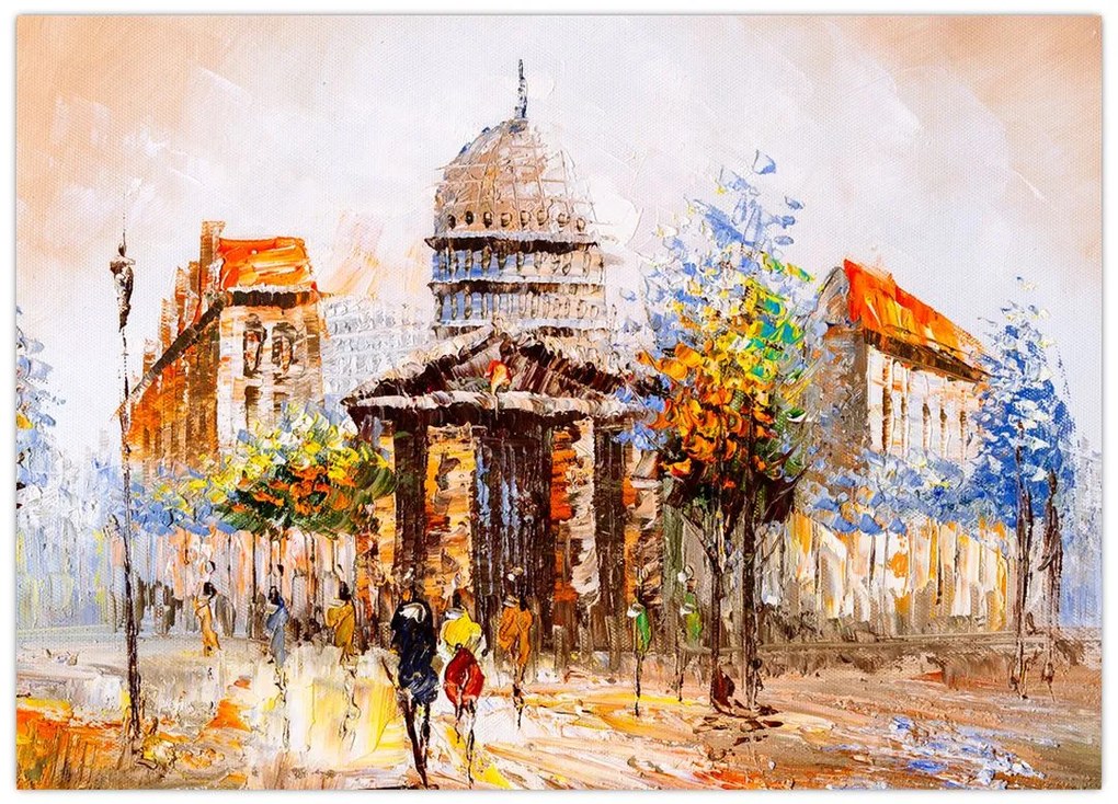 Obraz na szkle - Malowana miejska pamiątka (70x50 cm)