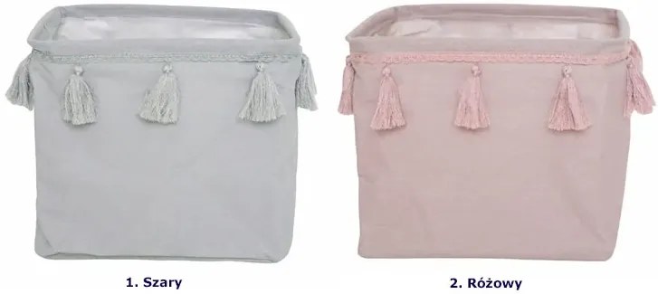 Szary materiałowy pojemnik na zabawki B2-M23