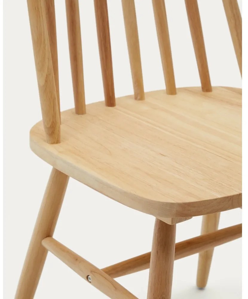 Krzesła z litego drewna kauczukowego w naturalnym kolorze zestaw 2 szt. – Kave Home