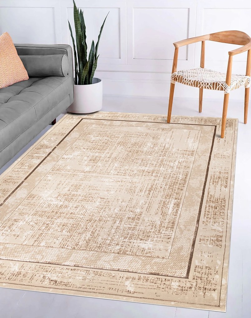 Dywan vintage Beyond Ramka beżowy 140 cm x 190 cm