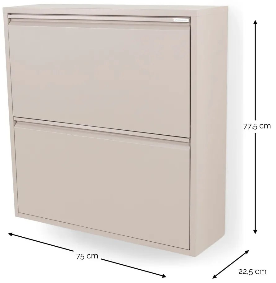 Szarobrązowa metalowa uchylna szafka na buty 75x77,5x22,5 cm Billy – Spinder Design