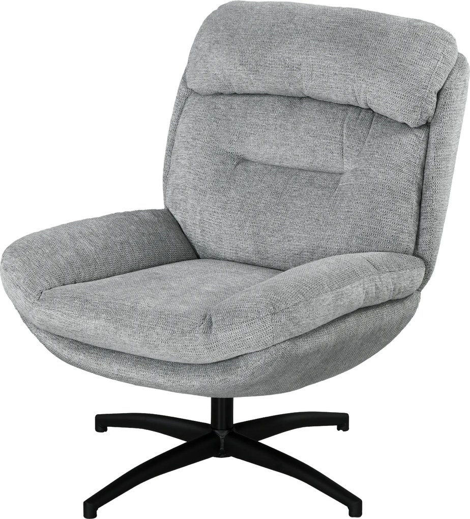 HOMCOM Fotel Obrotowy, Obrot o 360 stopni, Tkanina Chenille, Zintegrowane Podłokietniki, Nogi ze Stali, Szary, Czarny