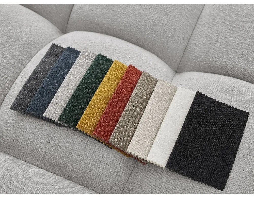 Jasnoszary podnóżek z materiału bouclé Everest – Bobochic Paris
