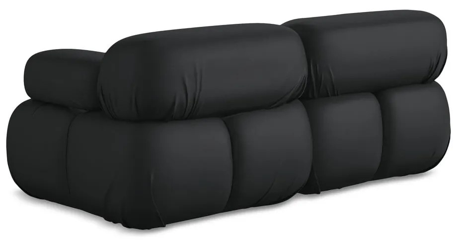 Czarna sofa modułowa z imitacji skóry 190 cm Lokua – Makamii