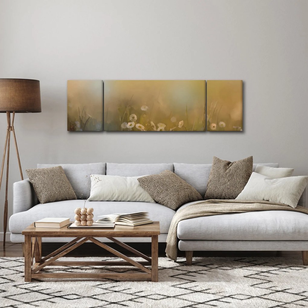 Obraz - Obraz olejny stokrotek (170x50 cm)