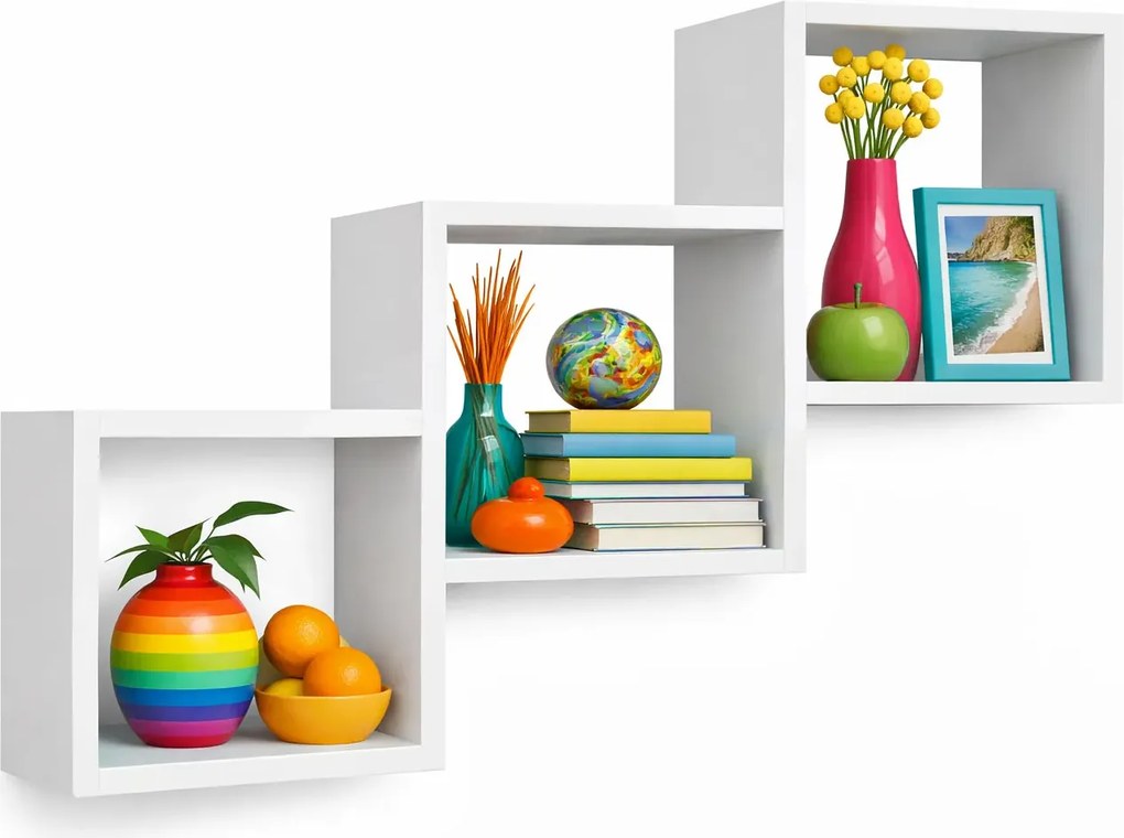 Biała Trzykomorowa Półka Ścienna K5-P64