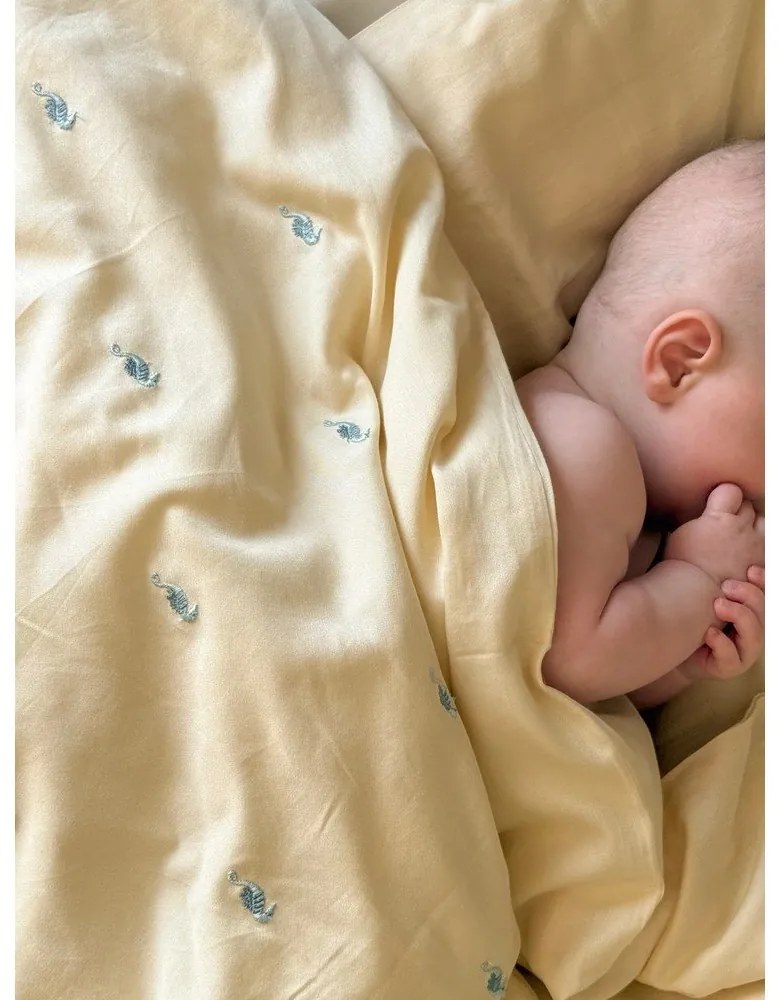 Jasnożółta pościel dziecięca do łóżeczka z bawełny organicznej 70x100 cm Sea Garden – Cam Cam Copenhagen