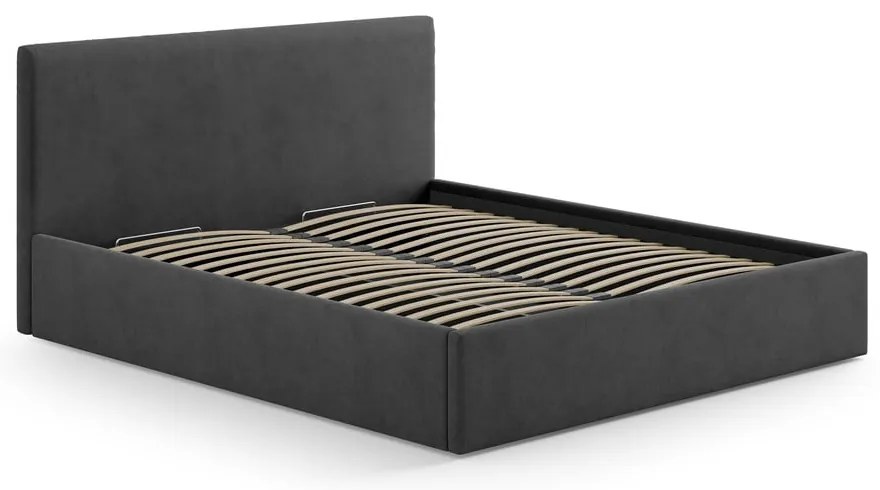 Antracytowy tapicerowany zagłówek 210,5x100 cm Remo – Micadoni