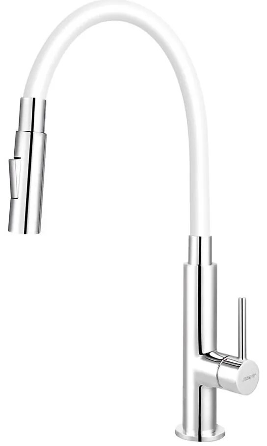 FERRO - Bateria kuchenna z elastycznym uchwytem chrom błyszczący/biały