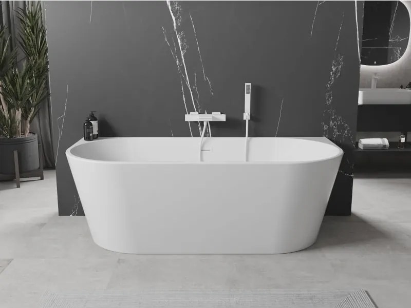 Mexen Oval wanna wolnostojąca przyścienna 170 x 80 cm, biała, przelew biały - 52671708000-20