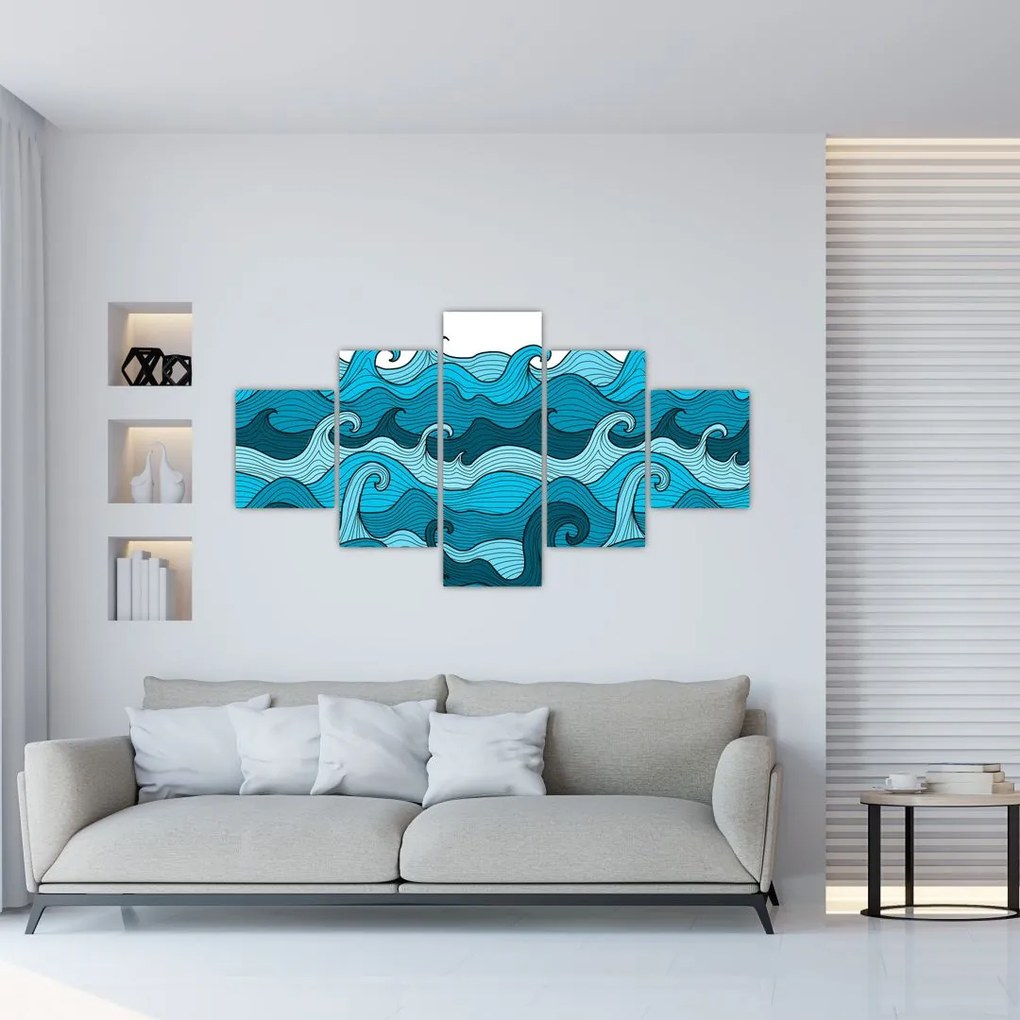Obraz - Abstrakcja, morze (125x70 cm)