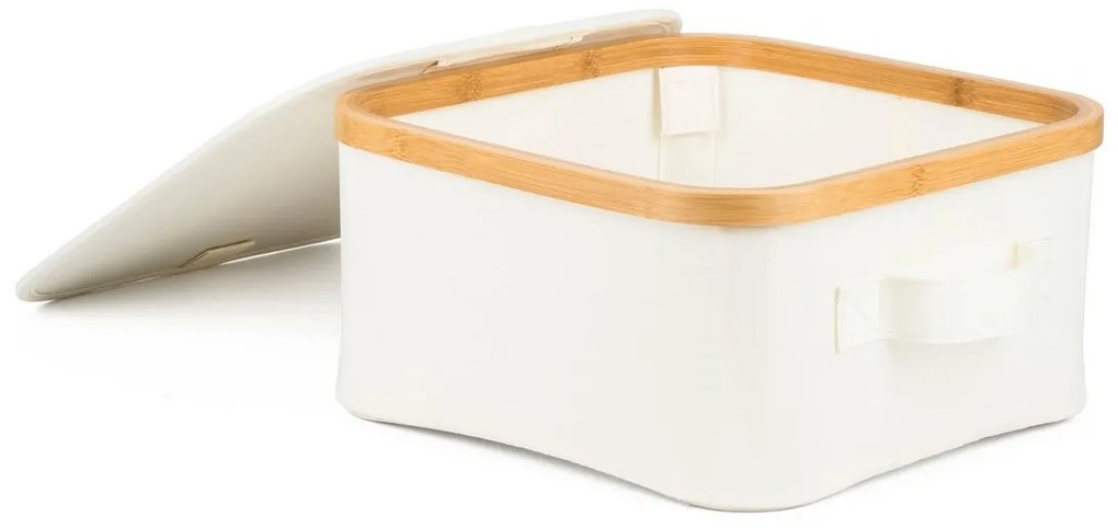 Pojemnik do przechowywania G21 30 x 30 x 15 cm, bambusowy z pokrywką, beżowy