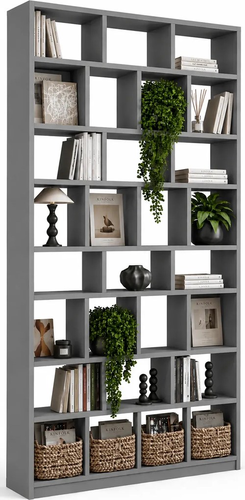 Szary regał biblioteczka w stylu nowoczesnym Z9-S87