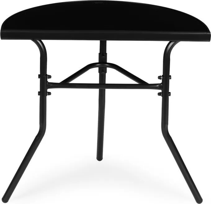 Szklany stolik boczny Torello 090, przyścienny, na balkon, czarny