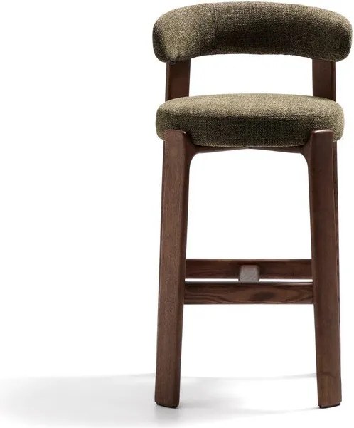 Zielony/w ciemnym naturalnym kolorze hoker z litego drewna jesionowego (wysokość siedziska 75 cm) Granite – Kave Home