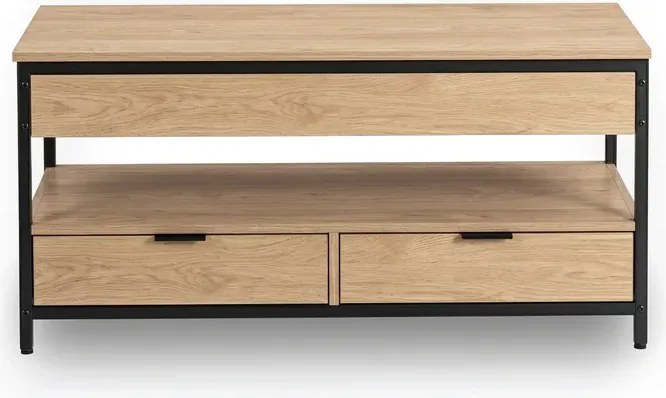 Ławostół Rozkładany LUCA 100 cm Dąb/Czarny Loft - Stół i Ława do Salonu