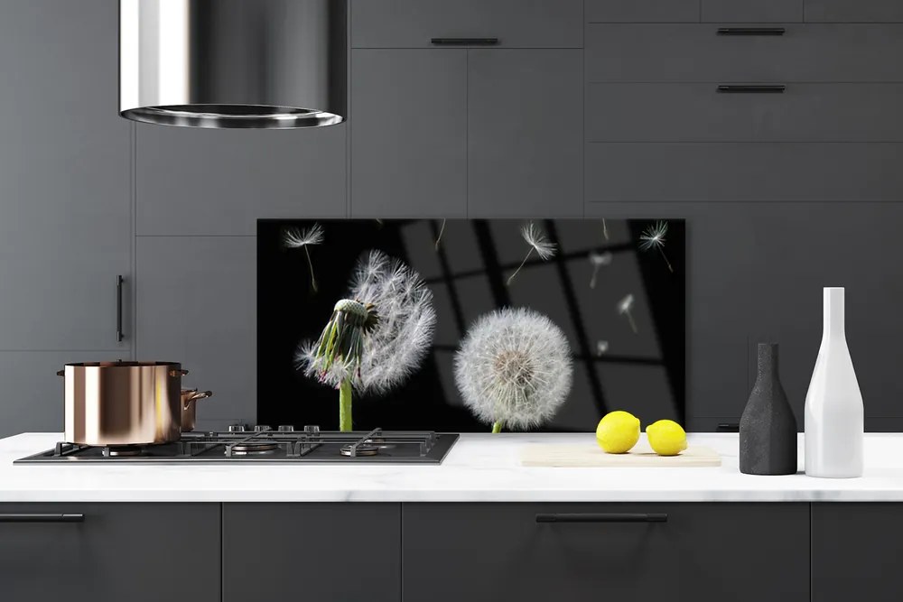 Szkło do Kuchni na Ścianę Złocisty Mniszek W Polu