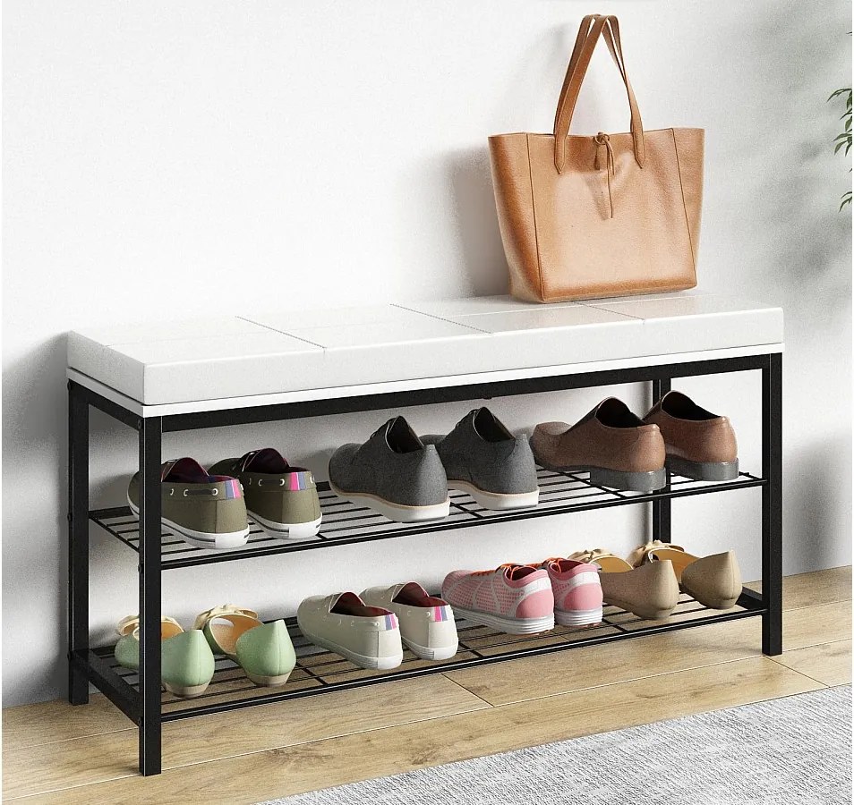 Metalowa drewniana półka na buty Taliro