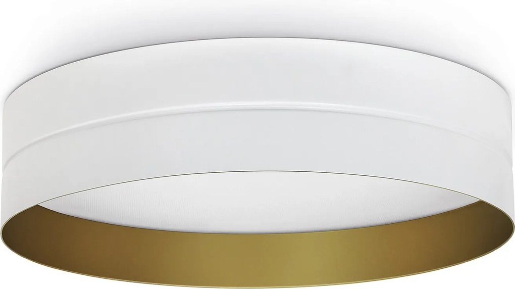 Lampa sufitowa VORADA w stylu nowoczesnym - ?r. ø90 cm - LED COB AC 29W - 4000 lm Y 3K - IP20 - syntetyczny plisowany klosz wst?gowy - stal i biel