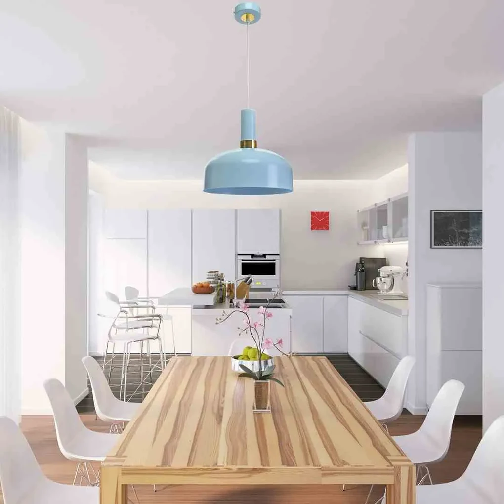 Lampa wisząca MALMO BLUE 1xE27, niebieska, pojedyncza, nad stół, wyspę