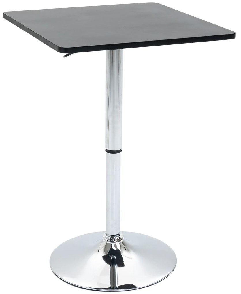 HOMCOM Regulowany stolik barowy obrotowy 360 stopni z metalową stabilną bazą odporną na zarysowania czarny srebrny | Aosom PL