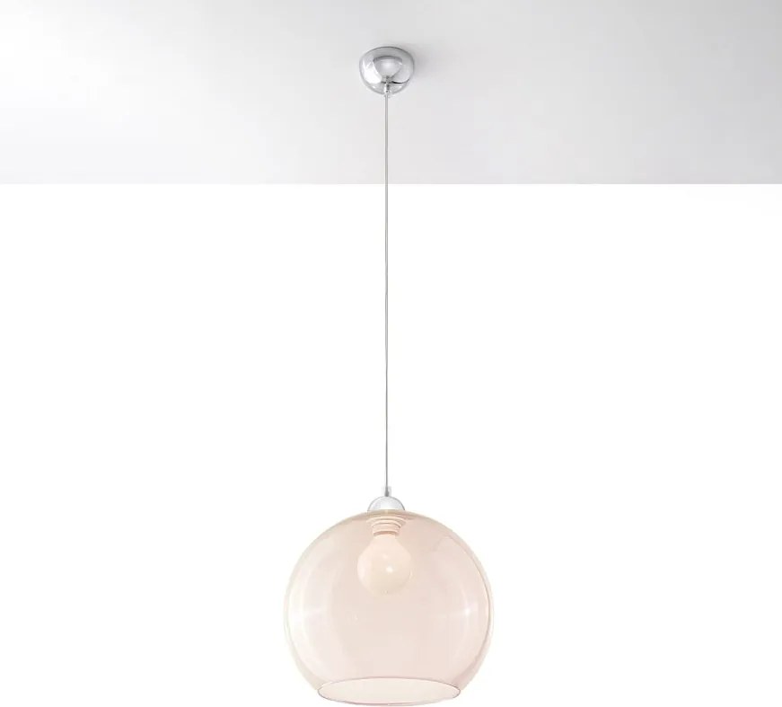 Lampy wiszące minimalistyczny Esfera, stal/szkło - 1 źródło światła 4000K - L.30 x H.120 cm - szampański