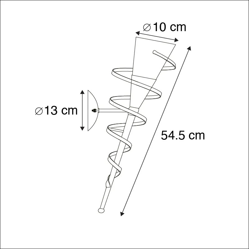 Rustykalna lampa ścienna rdzawo-brązowa z kremowym szkłem - Castle